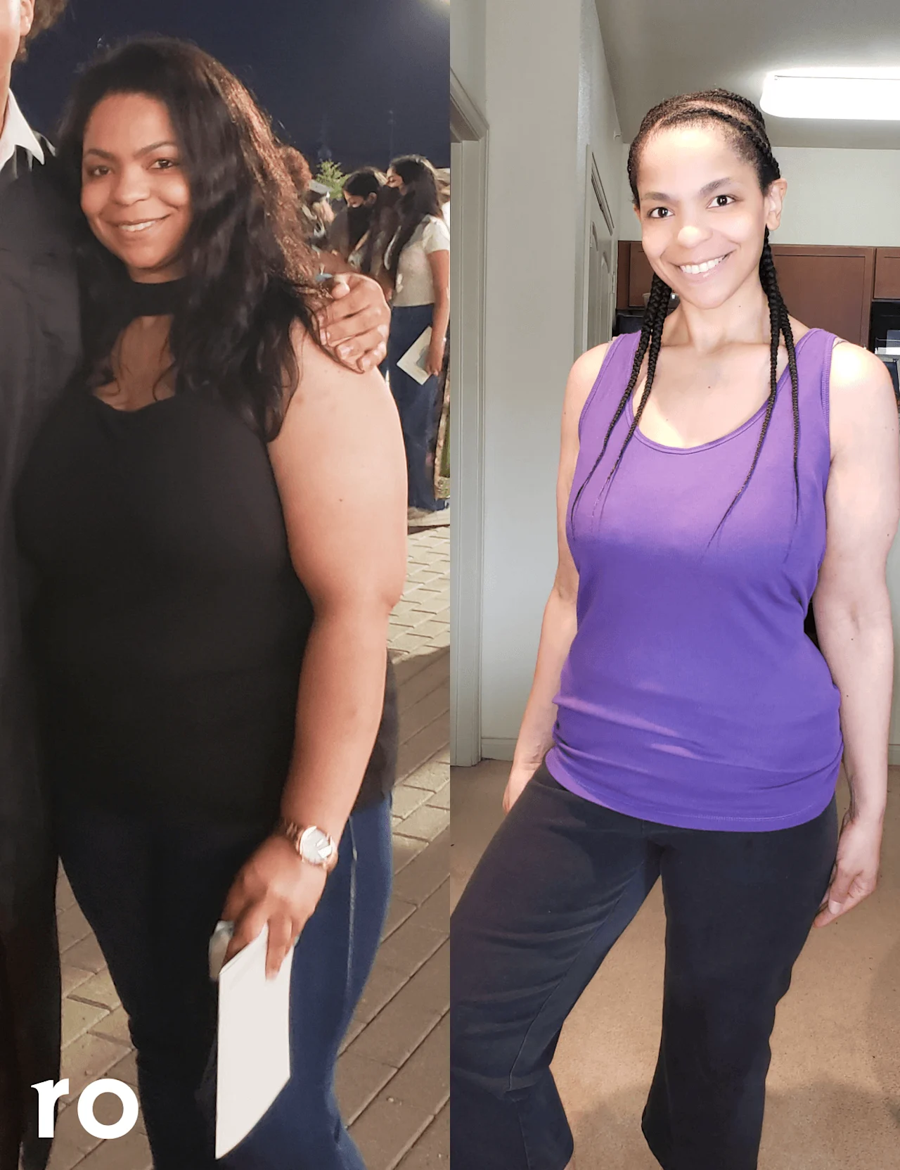 Stephanie T before and after GLP-1 weight loss transformation