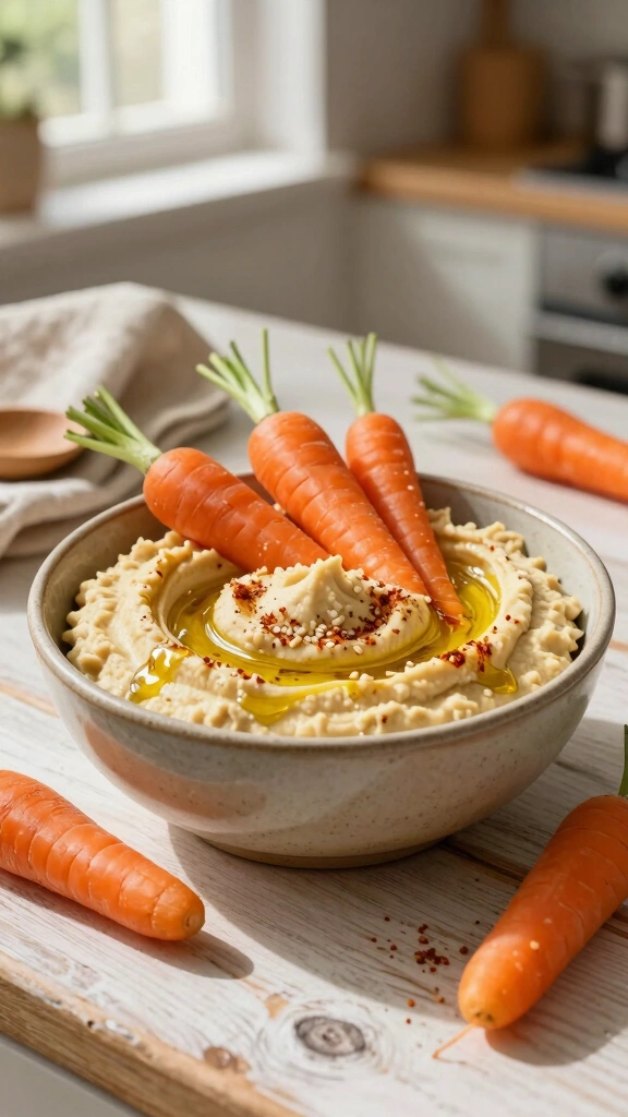 Creamy Hummus with Baby Carrots