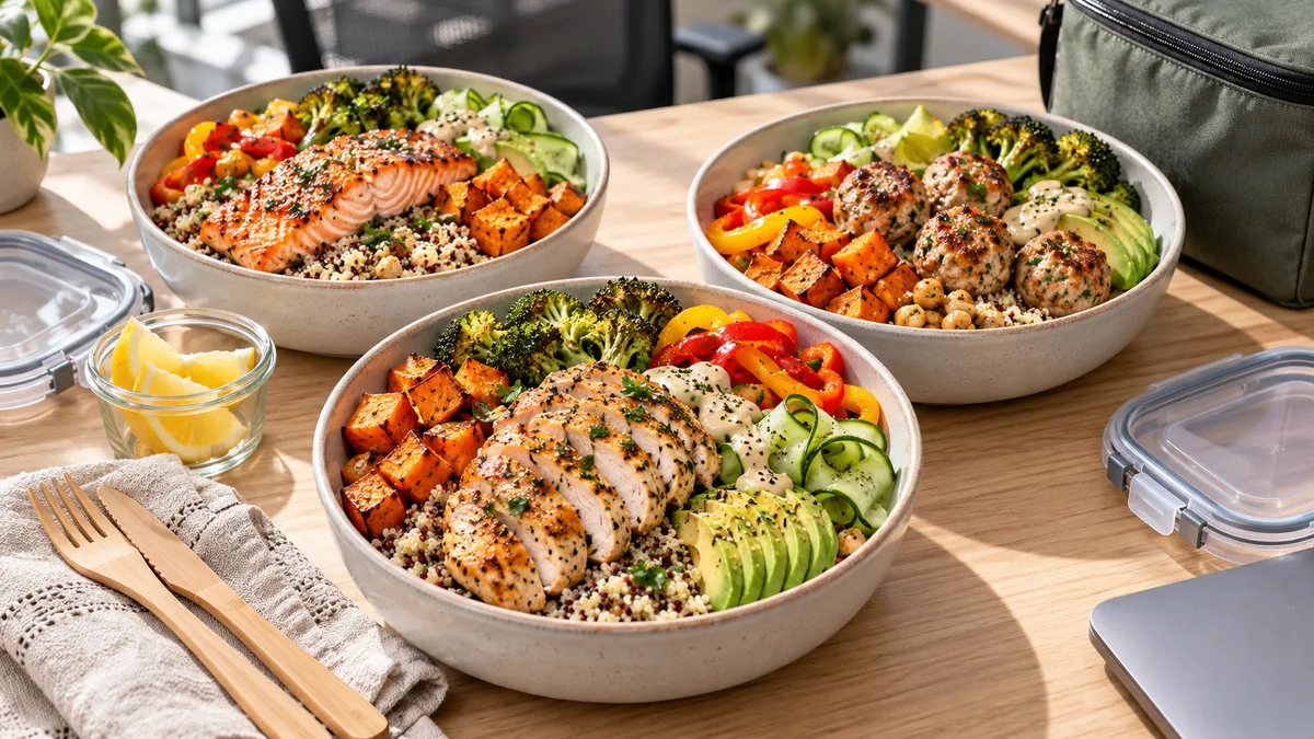 High Protein Lunch Meal Prep That Keeps You Full Until Dinner (No Sad Desk Salads)