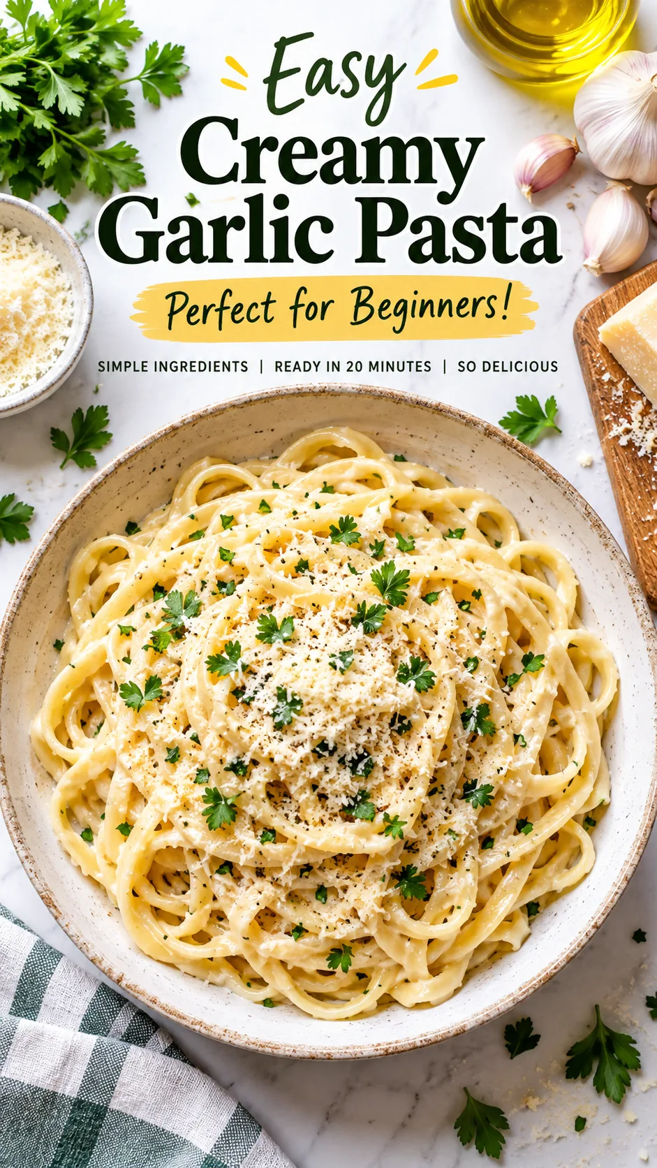 Bright realistic overhead food photography of a beginner