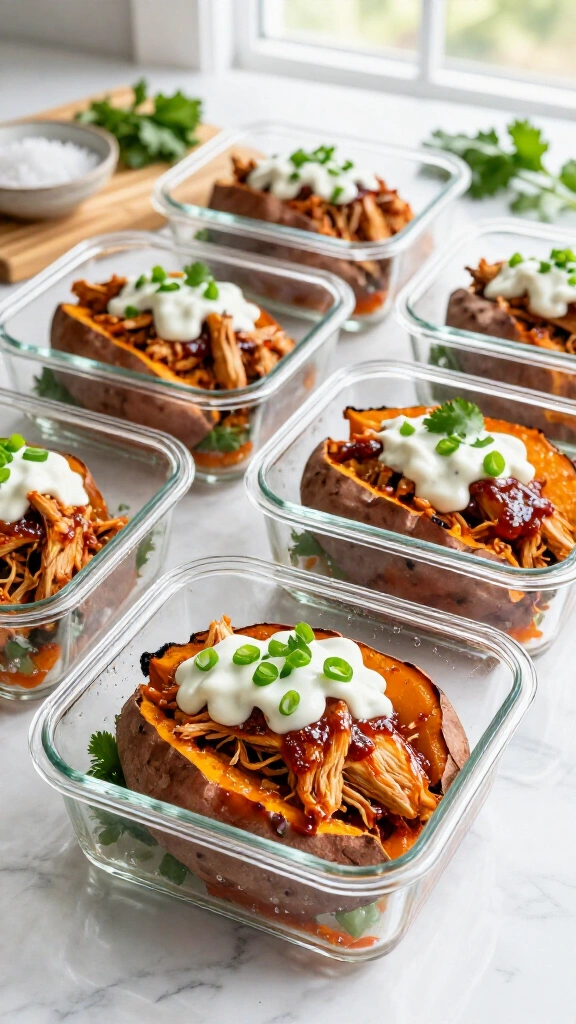 Buffalo Chicken Stuffed Sweet Potatoes