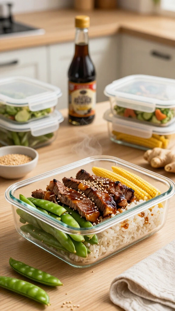 Sesame Ginger Flank Steak and Snap Peas