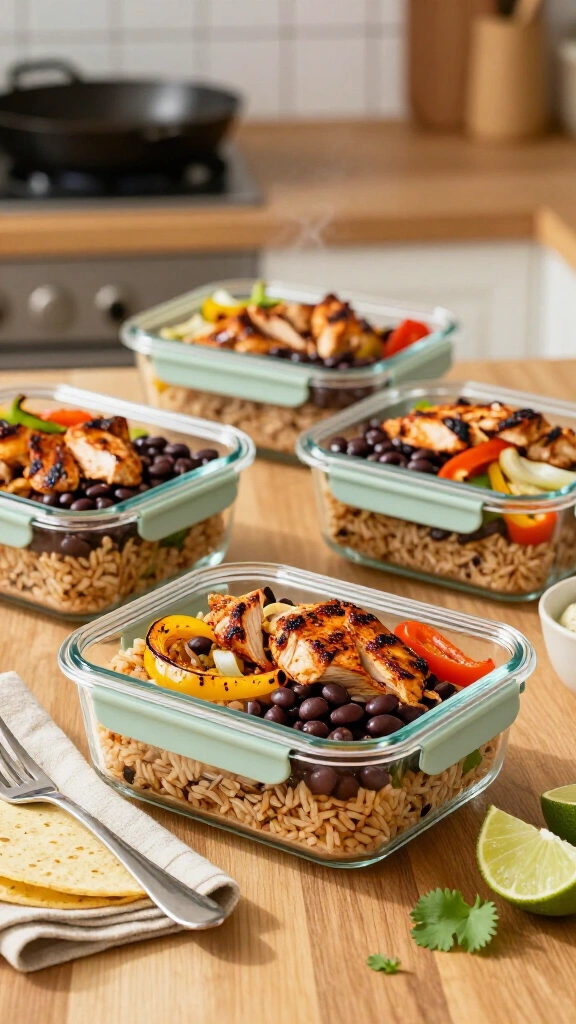 Chipotle Black Bean and Chicken Fajita Skillets